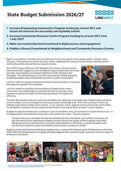 Linkwest State Budget Submission